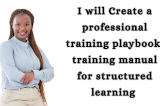 create a professional training playbook, training manual for structured learning
