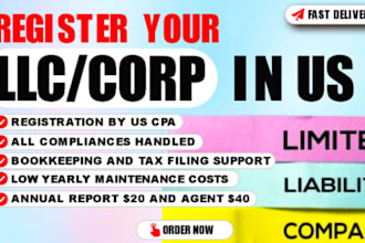 register US  llc, bank in wyoming, ein, delaware package, file annual report