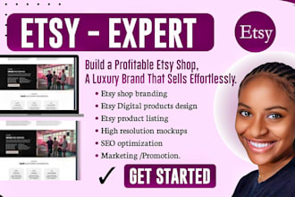 set up etsy shop, and design etsy digital products