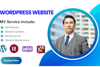 provide wordpress website maintenance help support update edit wordpress manager