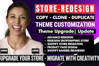 redesign shopify store theme upgrade shopify migration copy theme customization