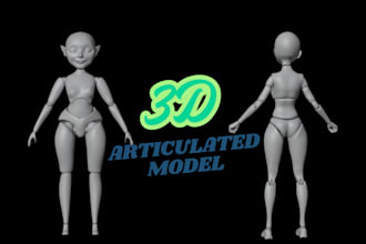 sculpt 3d articulated model 3d action figure flexi model ball jointed doll
