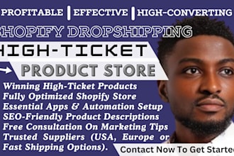 build a profitable shopify dropshipping store with high ticket products