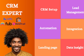 setup lofty CRM, kvcore, boldtrail and follow up boss automation  and website