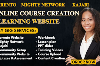create online course content, lesson plan on forento,kajabi, mightynetwork