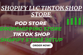 shopify llc store design tiktok shop pod mentor product lister creation