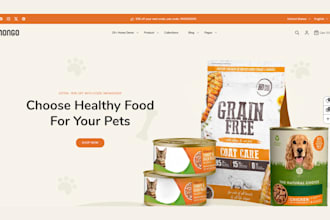 design pet store dog grooming store pet food dropshipping store pet food website