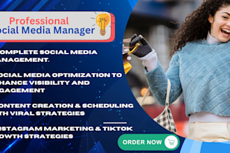 do social media marketing manager,facebook ads,instagram post,tiktok video ads