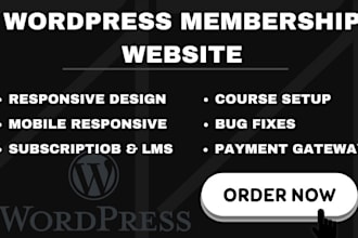 built wordpress membership website subscription website lms website memberpress
