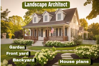 do creative 3d landscape garden design , backyard, swimming pool, and patio