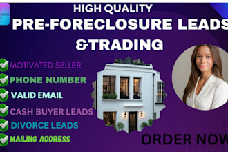 provide high quality pre foreclosure lead, skip tracing,expert estate consultant