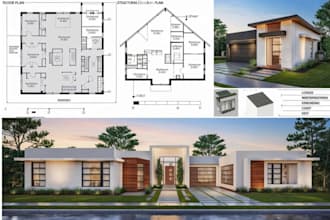 architect floor plans elevation house permit drawings and blueprints in autocad
