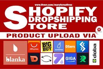 design shopify dropshipping store via blanka spocket salehoo autods dsers bigbuy