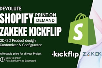 setup woocommerce or shopify 2d 3d product configurator with zakeke or kickflip