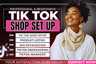 set up tik tok shop, manage tiktok dropshipping shop, tiktok marketing manager