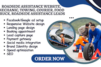 roadside assistance website mechanic towing courier food truck roadside leads