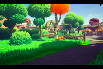 do realistic game aaa game environment 3d game asset  3d game environment model