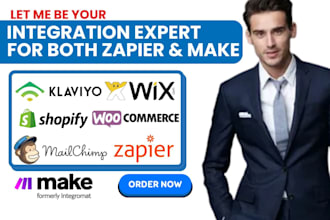 do shopify klaviyo woocommerce mailchimp wix wordpress zapier make integration