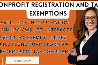 do nonprofit registration, bylaws 501c3 tax exempts 1023 ein