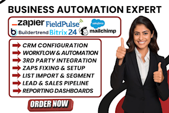 setup zapier integration fieldpulse salesforce bitrix24 mailchimp buildertrend