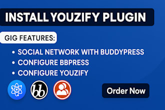 install youzify plugin social network with buddypress configure bbpress youzify
