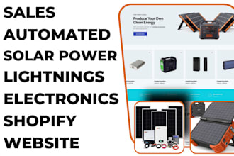 design sales automated solar power website lightning electronic shopify store