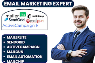 setup mailerlite sendgrid activecampaign mailgun email automation mailchimp VA