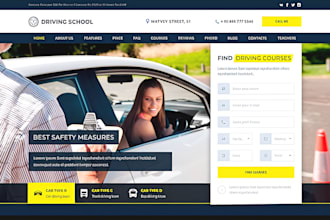 driving school website wordpress website elearning website business website