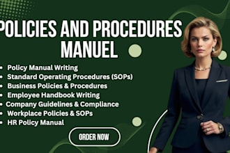 write business healthcare policy manual handbook, sops and operating procedures