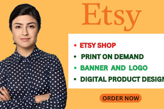 do etsy digital product design  banner and logo etsy shop etsy print on demand