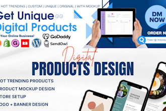 design digital products for your online store, stan store, shopify, etsy etc