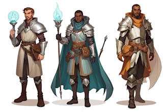 create your d and d character and oc illustration