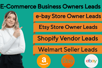 etsy stores owner lead generation, ebay, shopify, amazon, walmart, faire leads