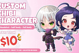 draw amazing anime cute chibi art character design for pfp, stream and sticker