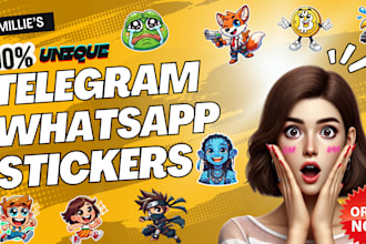 create a unique telegram , whatsapp and discord stickers
