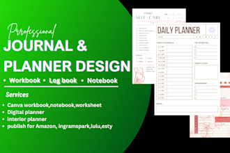 design fillable pdf form interactive hyperlink digital  journal planner on canva
