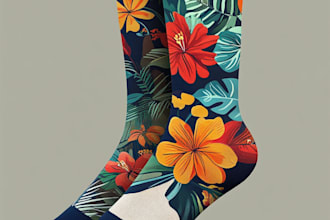 draw a creative socks unique sock design for you