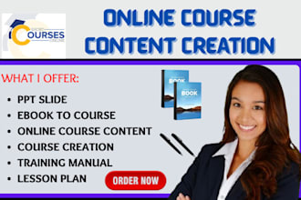 create online course creation course curriculum course content training manual