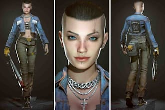 create 3d character modeling polygon rigging and texture for your game