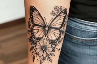 create sleeve tattoo design in geometric style