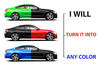 change car paint color, retouch automotive images, and remove background