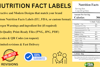 create informative fda compliant nutrition fact labels