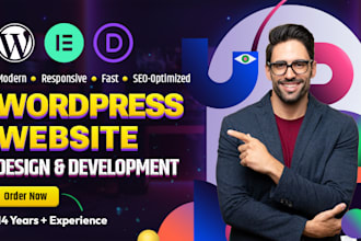 design professional wordpress website with divi, astra, or elementor pro