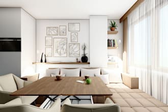 stunning 3d interior design,wood work art , kitchen, living room,dining,bedroom