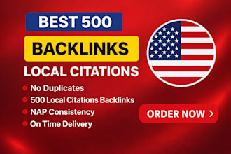 do high quality 500 backlinks local citations for local seo
