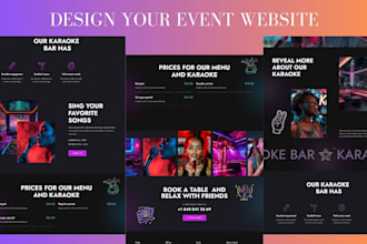 design  your event website, event management website, and ticket booking website