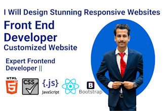 be your frontend website designer html css javascript react and bootstrap