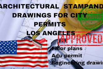 review, stamp architectural drawing electrical drawing, adu permit, los angeles