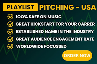 pitch music to a network of organic USA focused playlists