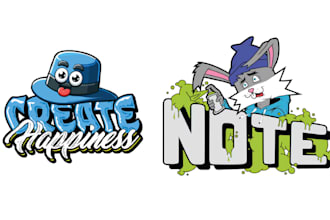create hand drawn t shirt cartoon graffiti  logo